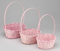 Корзина (бамбук) d27*21*h10*hh38см овал светло-розовый