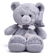 Мягкая игрушка KULT Медведь Френки с шарфом h25см серый 