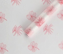 Пленка матовая 58см*10м 50мкр Цветущая магия нежно-розовый 