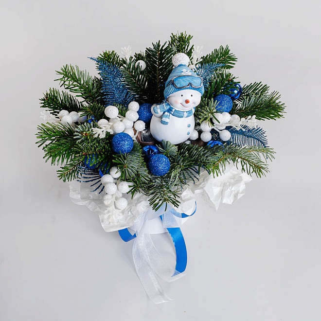 Композиция новогодняя "Синий иней"