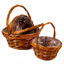 Корзина (ива) d22*h12*hh26см круг коричневый