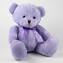 Мягкая игрушка Медведь с бантом h25см светло-сиреневый