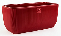 Ящик балконный Фабио VipSet 37,8*19 h17см 9.5л с дренажной системой пластик красный