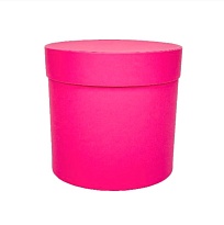 Коробка шляпная с крышкой d20*h20см матовый фуксия  