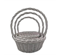 Корзина (ива) d31*24*h13,5*hh36см круг белый