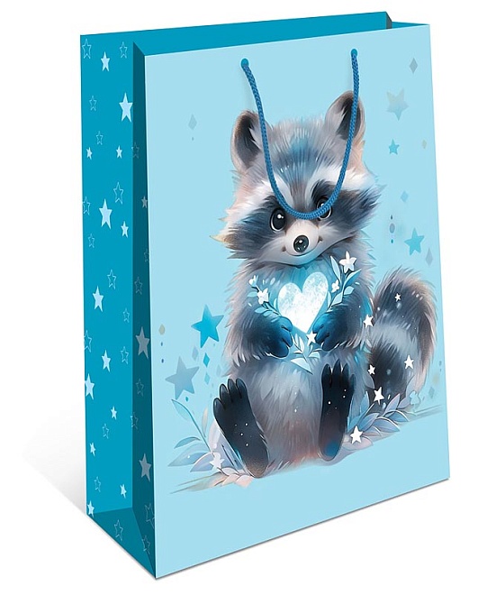 Пакет подарочный 18*23*10см Енот