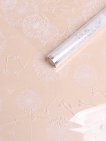 Пленка прозрачная 70см*10м Одуванчики белый