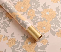 Пленка матовая 57см*10м 65мкр Пионы бежевый