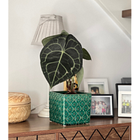 Кашпо квадрат Polnix Vintage d14*14 h13см керамика бирюзовый