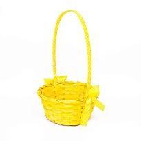 Корзина (бамбук) d19*h9*hh32см круг с бантами желтый 