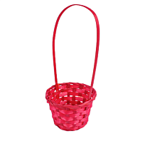 Корзина (бамбук) d13*h9,5*hh28см круг красный