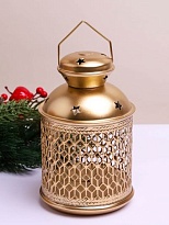 Фонарь металлический 12*19см золотой