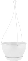 Горшок подвесной Афина d18,5 h11.3см 1.5л с поддоном белоснежный жасмин