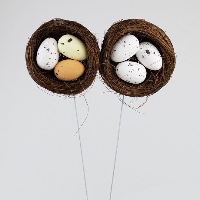 Вставка Гнезда с яйцами 2шт 26*5см, желтый/белый/коричневый
