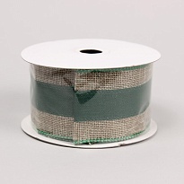 Лента декоративная 6,3см*10ярд зеленый
