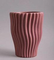 Ваза декоративная "Волна 2", керамика d15*h19,5см, розовый