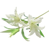 Лилия искусственная 2головы 1бутон h105см белый