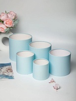 Коробка шляпная без крышки d18*h18см матовый небесный