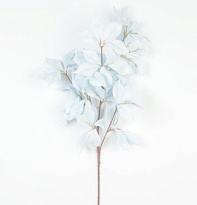 Зелень, ветка искусственная, Лист розы, h86см, голубой