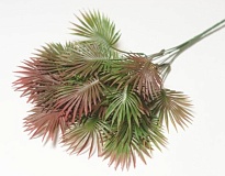 Зелень, букет искусственный, пальма, 5 веток, h40см, бордовый