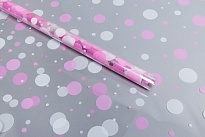 Пленка прозрачная 70см*8м Серпантин белый розовый