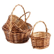 Корзина плетеная (ива) d20*h11*hh23см круг коричневый