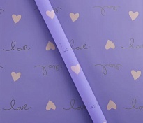 Пленка матовая 58см*10м 50мкр Любовное настроение сиреневый