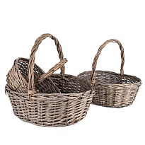 Корзина (ива) d27*20*h11*hh25см овал серый