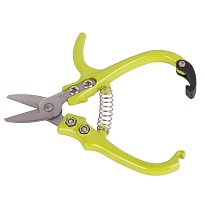 Секатор Listok с тефлоновым покрытием зеленые ручки 