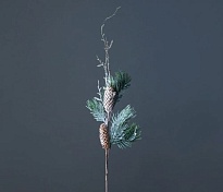 Ветка искусственная сосновая с шишками h70см 