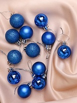 Елочные игрушки Шар d3см 12шт пластик синий