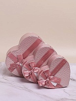 Коробка Сердце 16*14*6см кожа розовый 