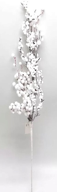 Ветка искусственная Ягоды h65см белый