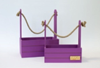 Ящик деревянный для декора 23*12*21,5см фиолетовый
