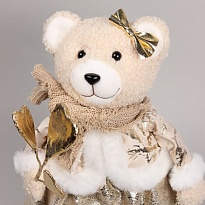 Фигурка декоративная мишка в платье 23*13 h32см золотой