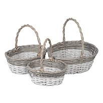 Корзина (ива) d39*30*h15*hh37см овал серо-белый