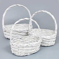 Корзина (ива) d40*25*h14*hh39см овал белый