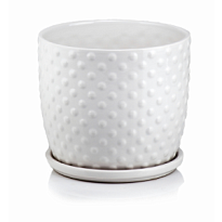 Кашпо Polnix Amsterdam d13 h11см с поддоном керамика белый