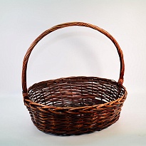 Корзина плетеная (ива) d51*41*43*32*h15*hh45см коричневый