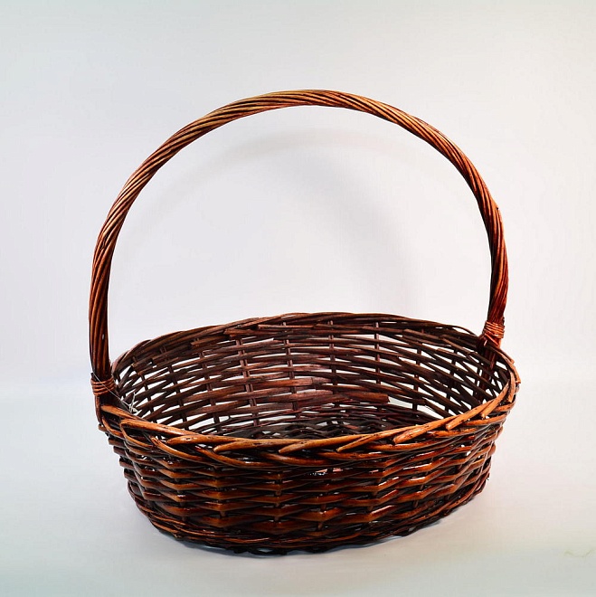 Корзина плетеная (ива) d51*41*43*32*h15*hh45см коричневый