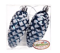 Елочные игрушки Шишки Таинственное очарования 9см 2шт сапфир