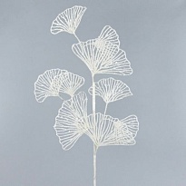 Ветка с глиттером h72см белый