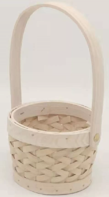 Корзина (секвойя) d12,5*9*h22*10,5см круг белый