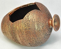 Кашпо уличное Кувшин лежащий мини 20см керамика бронзовый