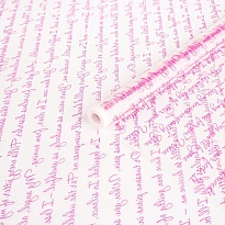 Пленка матовая 60см 200гр Слова ярко-розовый