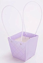 Пакет для цветов 9*13*15см тисненый сиреневый