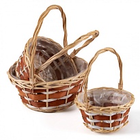 Корзина (ива) d23*h12*hh30см круг коричневый