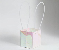 Пакет для цветов 12*12*13см перламутровый