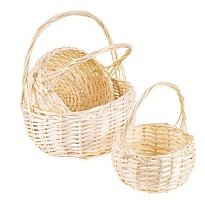 Корзина плетеная (ива) d30*h15*hh37см круг натуральный