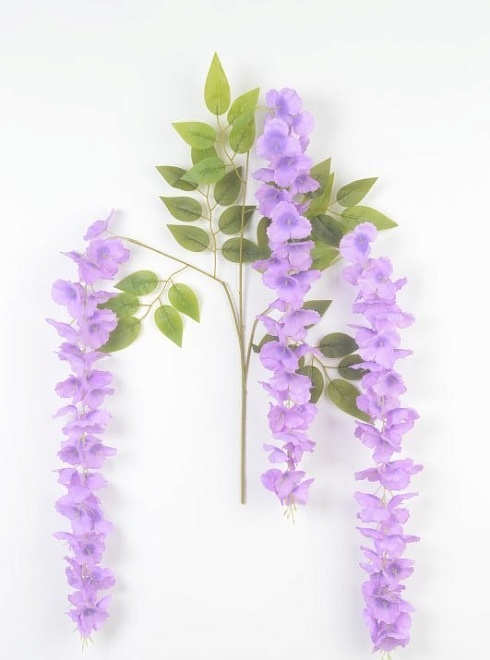 Глициния искусственная 3 ветки  h108см фиолетовый